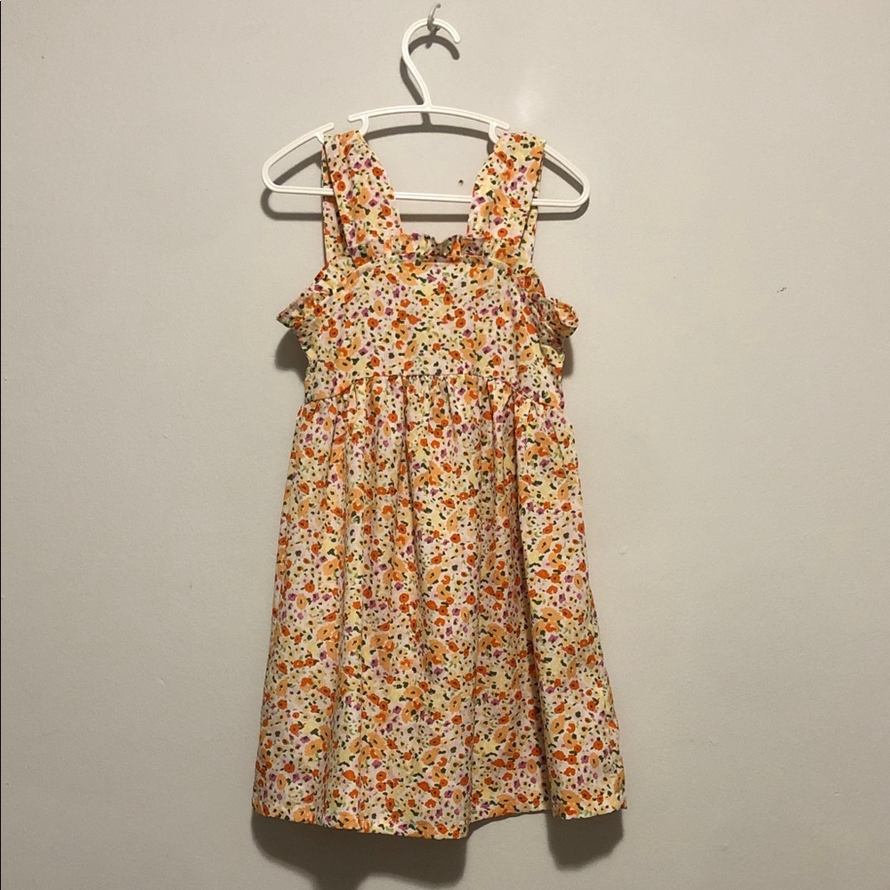 Girls' Floral Ruffle-Strap Sundress in Yellow